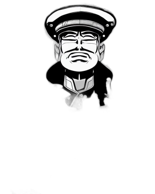 staff, face, hat, crown, cartoon, comic book art, pencil sketch, photorealistic transparent PNG cut-out