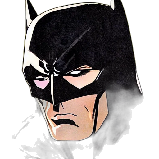 mask, comic book art, concept art, cartoon, watercolor, batman, detailed, portrait transparent PNG cut-out