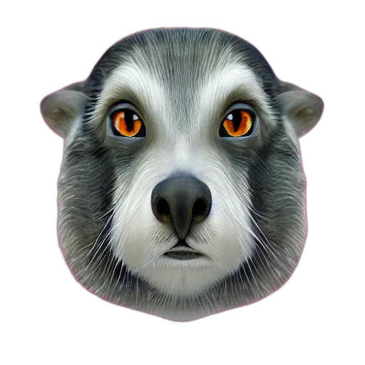 animal, face, creature, staff, 3d render, photorealistic, concept art, fantasy art transparent PNG cut-out