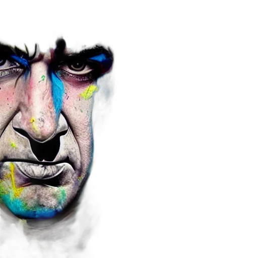 face, mask, watercolor, photorealistic, comic book art, concept art, bilateral, half transparent PNG cut-out