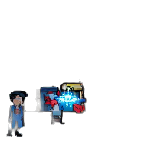 robot, staff, jacket, weapon transparent PNG cut-out