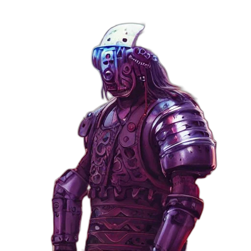 robot, mask, staff, sword transparent PNG cut-out