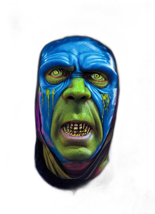 mask, face, creature, photorealistic transparent PNG cut-out