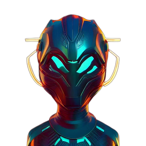 robot, mask, face, concept art transparent PNG cut-out