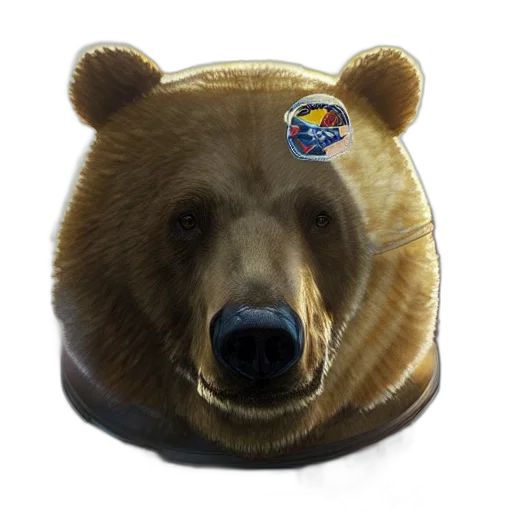 animal, creature, photorealistic, 3d render, concept art, bear, astronaut, suit transparent PNG cut-out