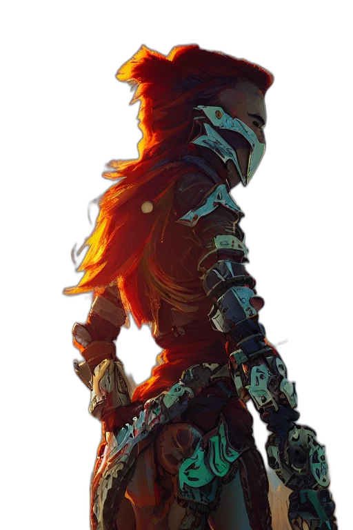 sword, staff, weapon, dress, concept art, fantasy art, cyberpunk, 3d render transparent PNG cut-out