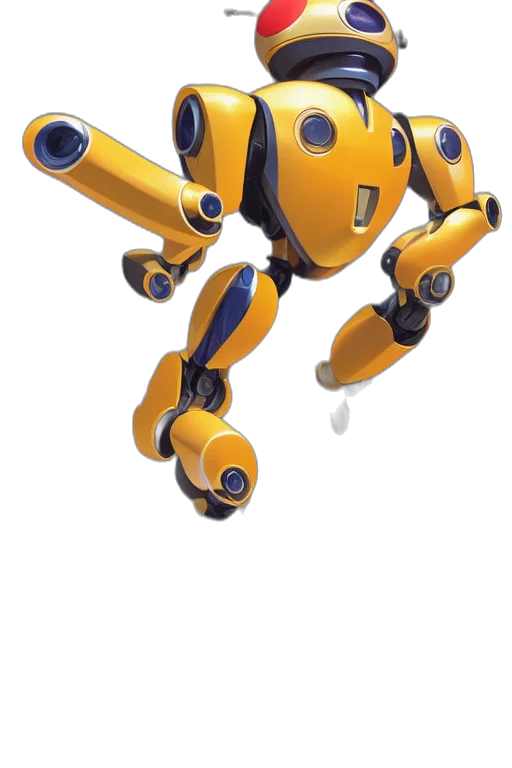 robot, weapon, animal, creature, 3d render, concept art, pixel art, cartoon transparent PNG cut-out