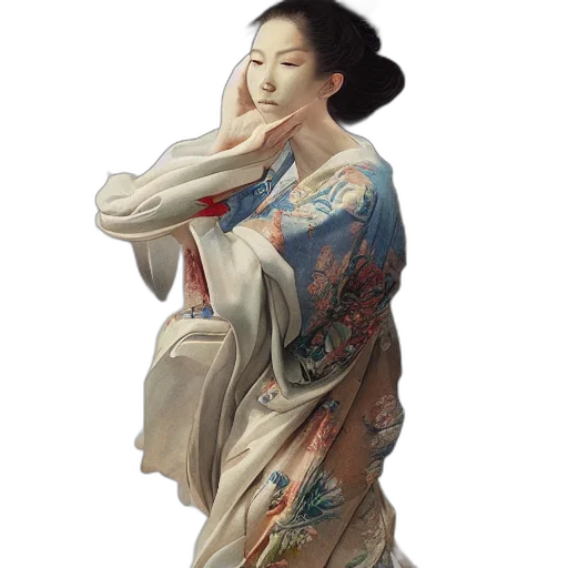 dress, staff, face, jewelry transparent PNG cut-out