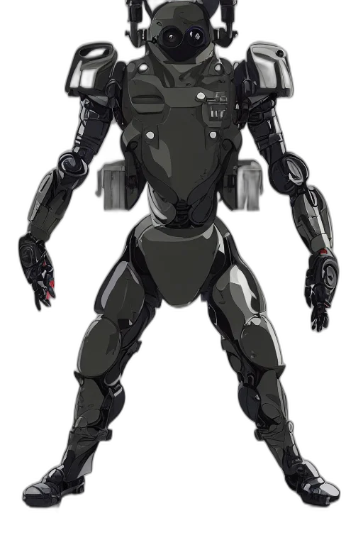 robot, concept art, 3d render, cyberpunk transparent PNG cut-out