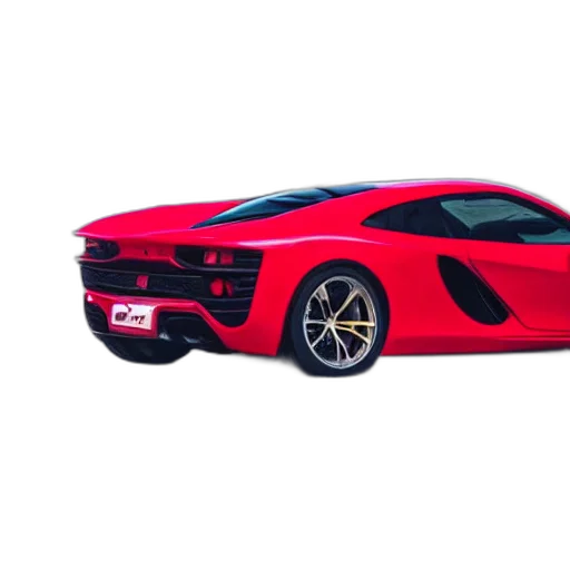 car, weapon, 3d render, photorealistic, concept art, watercolor, red, supercar transparent PNG cut-out