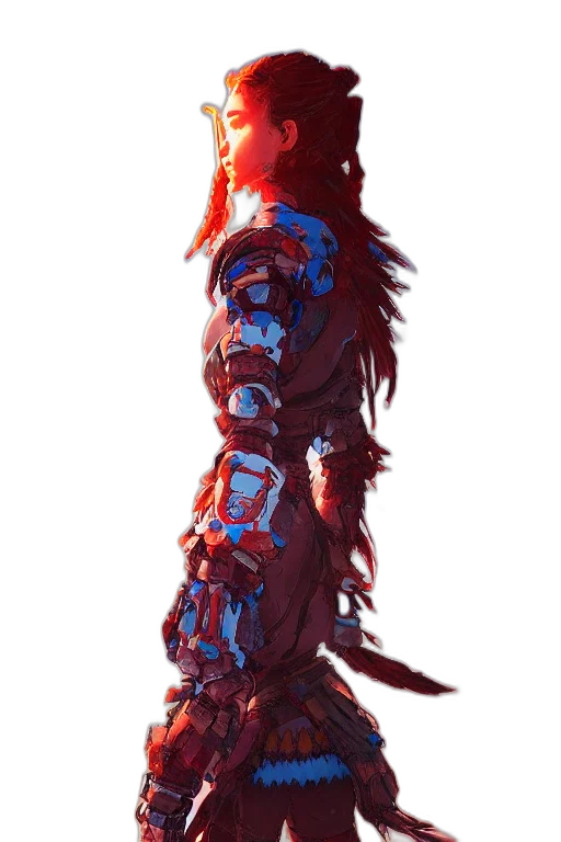 dress, creature, mask, hair, concept art, 3d render, cyberpunk, fantasy art transparent PNG cut-out