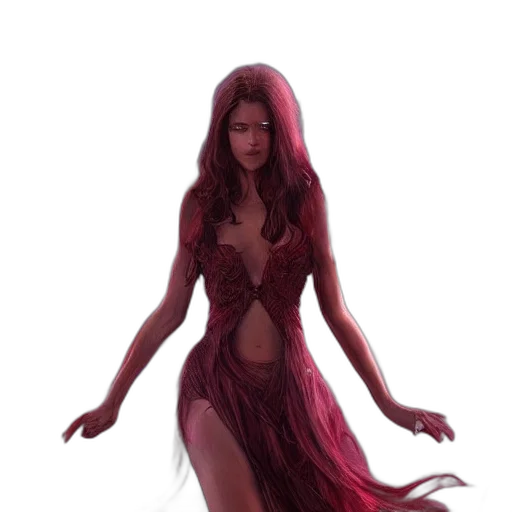 dress, creature, concept art, fantasy art, comic book art, pixel art, underwater, fire transparent PNG cut-out
