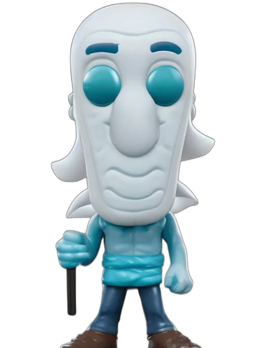staff, creature, robot, face, 3d render, cartoon, concept art, funko transparent PNG cut-out