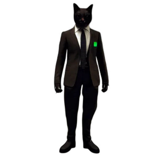 staff, animal, jacket, concept art, 3d render, pixel art, green, dark transparent PNG cut-out
