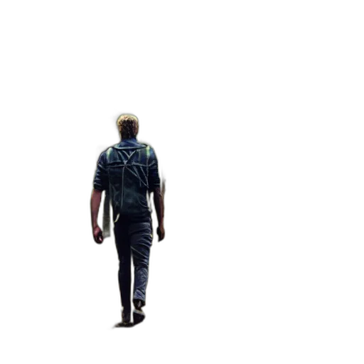 jacket, robot, staff, weapon transparent PNG cut-out
