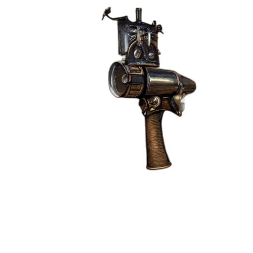 weapon, staff, bottle, robot, 3d render, concept art, photorealistic, steampunk transparent PNG cut-out
