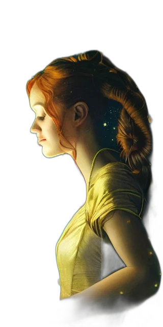 staff, dress, crown, face, fantasy art, comic book art, concept art, photorealistic transparent PNG cut-out