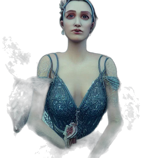 dress, crown, jewelry, fantasy art transparent PNG cut-out