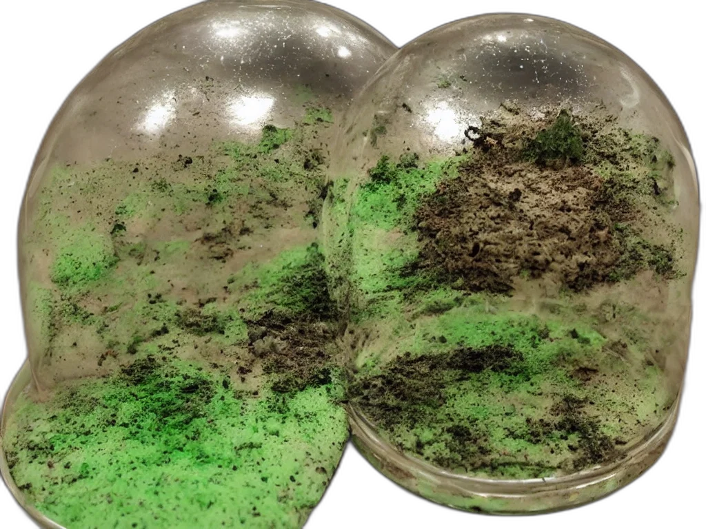 outer space, green, earth tones, miniature transparent PNG cut-out