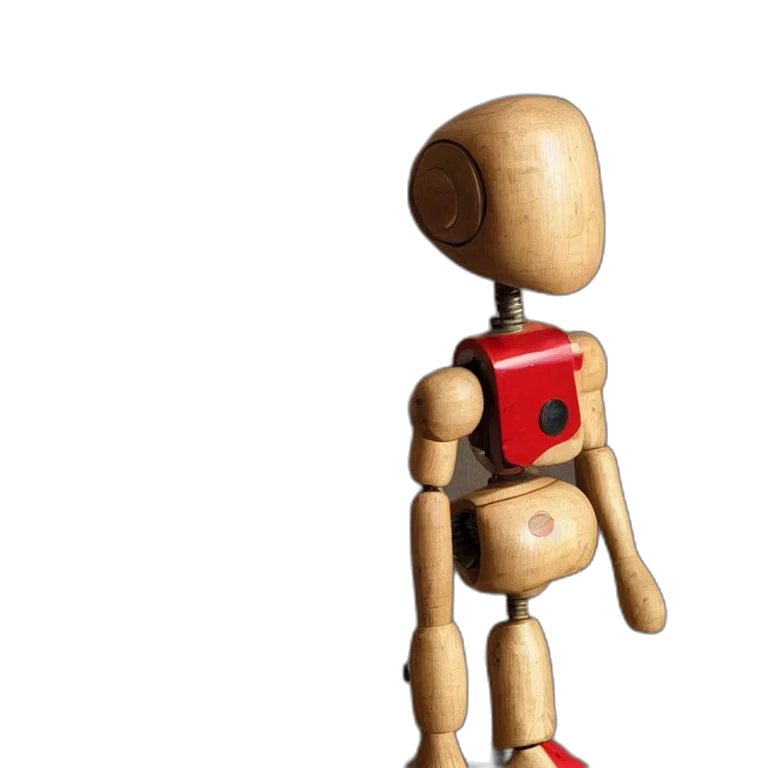 robot, staff, furniture, 3d render, concept art, pixel art, red, realistic transparent PNG cut-out