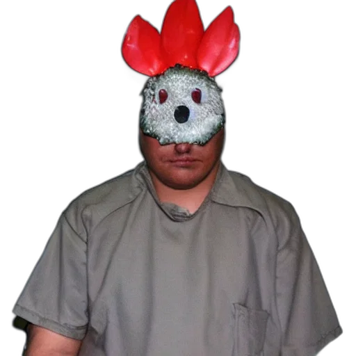 mask, animal, hat, creature, 3d render, concept art, photorealistic, prisoner transparent PNG cut-out