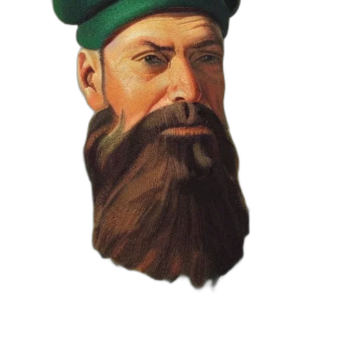 hat, face, mask, staff, photorealistic, oil painting, fantasy art, concept art transparent PNG cut-out