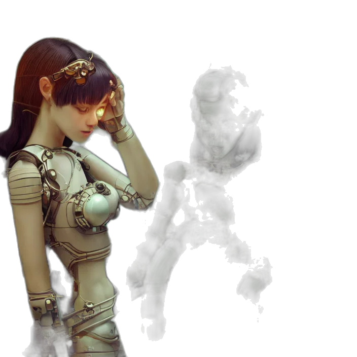 robot, concept art, cyberpunk, fantasy art transparent PNG cut-out