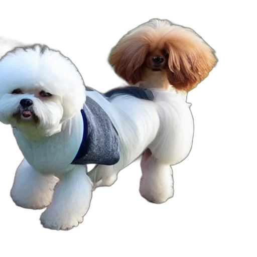 animal, creature, jacket, 3d render, photorealistic, concept art, oil painting, bichon transparent PNG cut-out