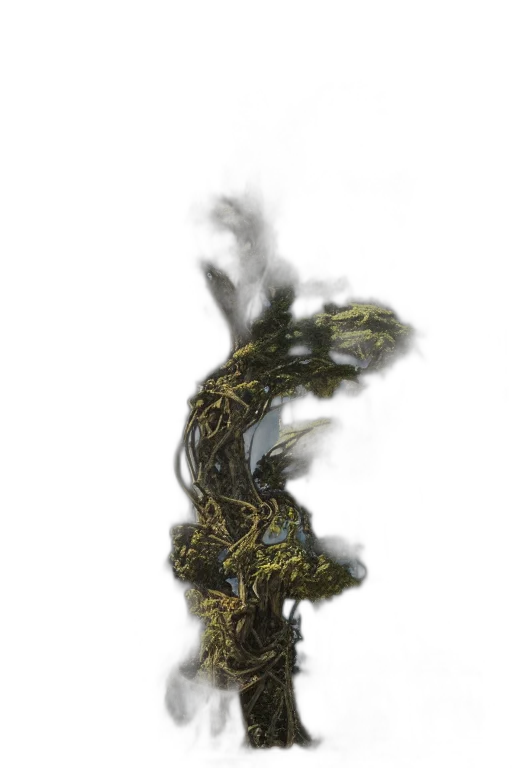 dragon, creature, hair, staff transparent PNG cut-out