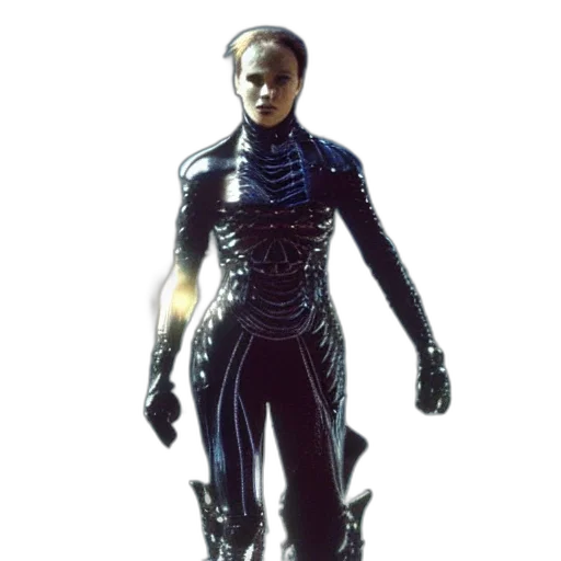 robot, staff, jacket, creature, concept art, 3d render, cyberpunk, comic book art transparent PNG cut-out