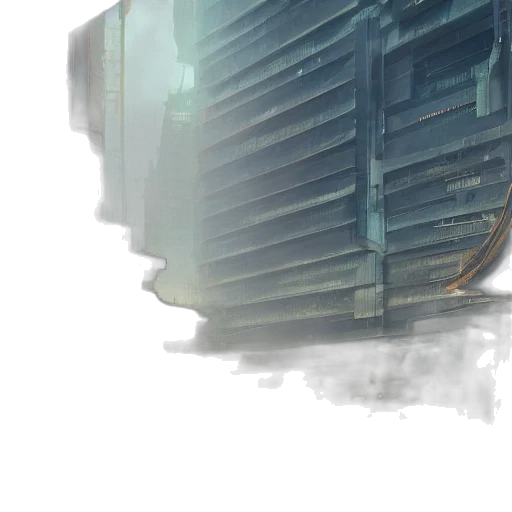 robot, mask, face, building, concept art, 3d render, cyberpunk, anime transparent PNG cut-out