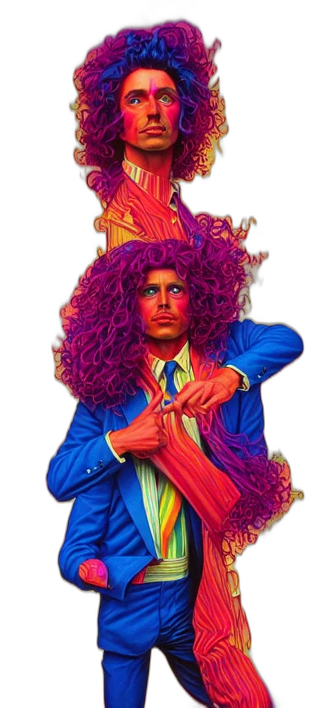hair, staff, jacket, umbrella, concept art, vaporwave, comic book art, photorealistic transparent PNG cut-out