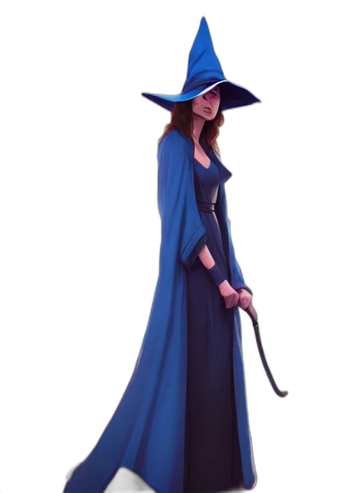 dress, staff, hat, umbrella transparent PNG cut-out