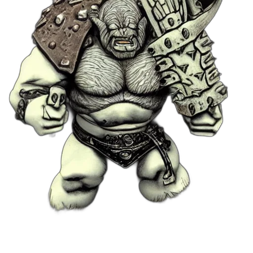 concept art, fantasy art, comic book art, 3d render, ogre, irongut, battle, axe transparent PNG cut-out
