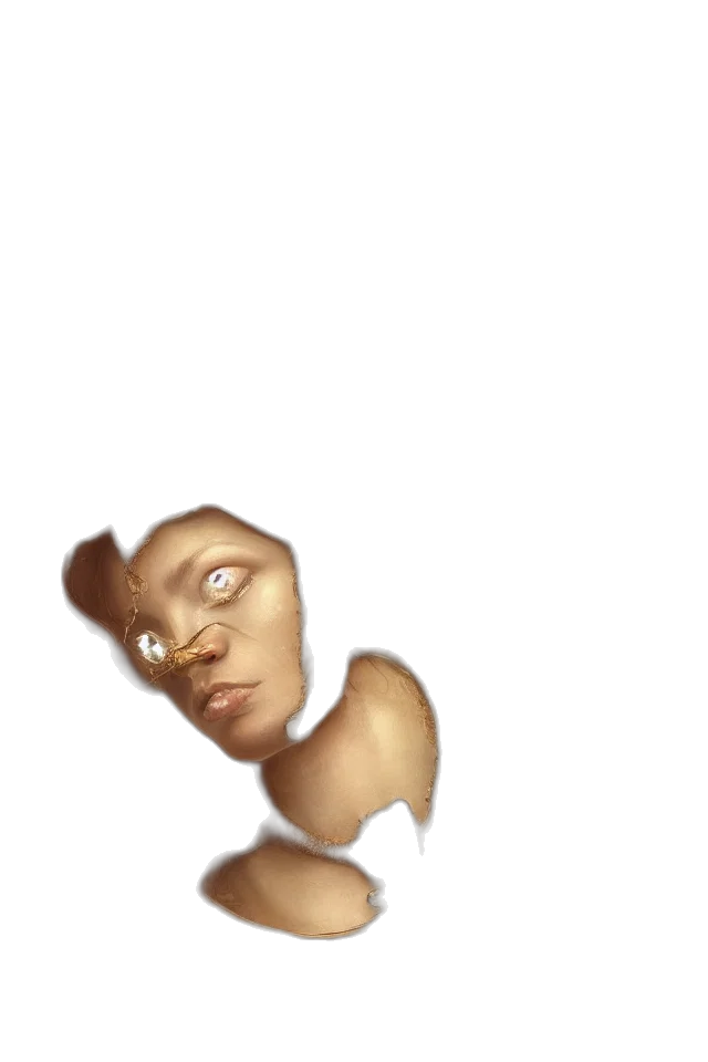 creature, face, mask, animal, concept art, 3d render, photorealistic, watercolor transparent PNG cut-out