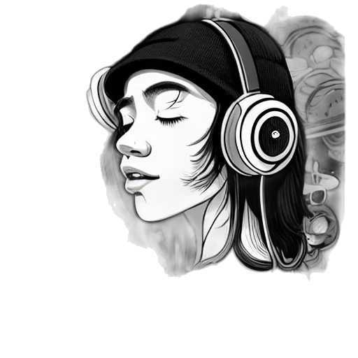 face, mask, hat, pencil sketch, cartoon, photorealistic, concept art, stoned transparent PNG cut-out