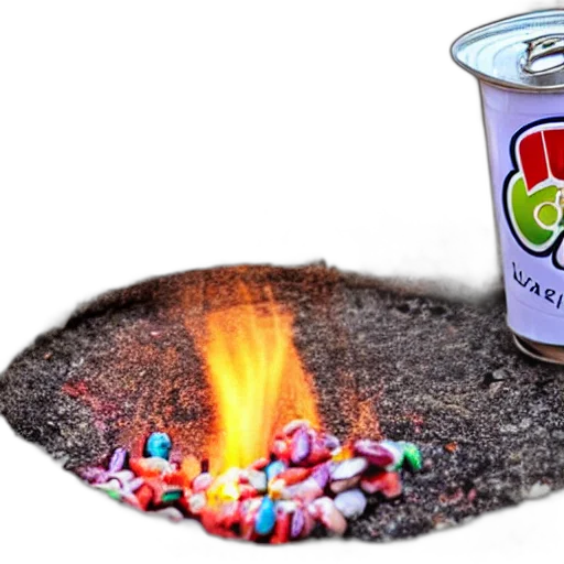 food, 3d render, photorealistic, fire, can, lucky, charms, soda transparent PNG cut-out