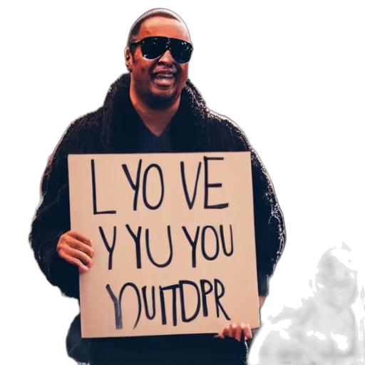 man, concert, waving, placard, stating, love, stevie, wonder transparent PNG cut-out
