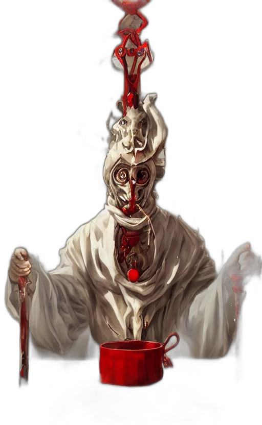 mask, staff, crown, face, concept art, fantasy art, comic book art, pixel art transparent PNG cut-out