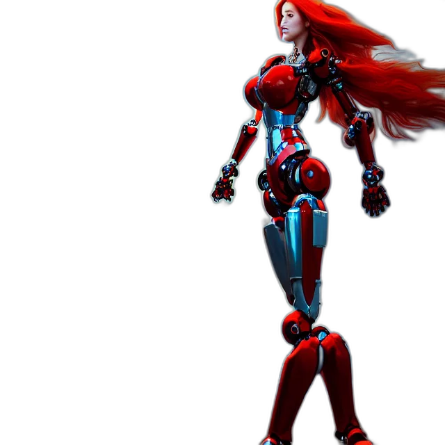 robot, concept art, 3d render, comic book art transparent PNG cut-out