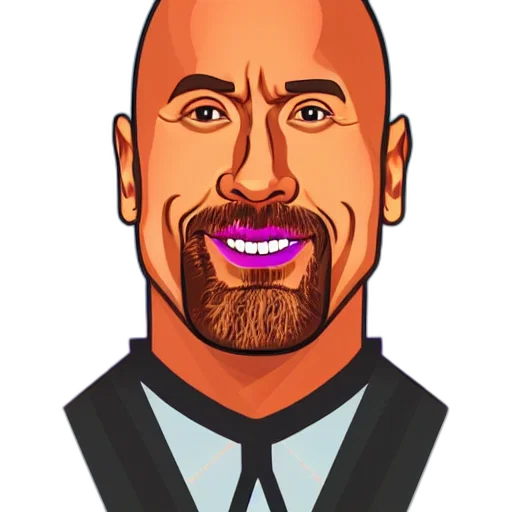 staff, face, cartoon, concept art, photorealistic, comic book art, dwayne, johnson transparent PNG cut-out