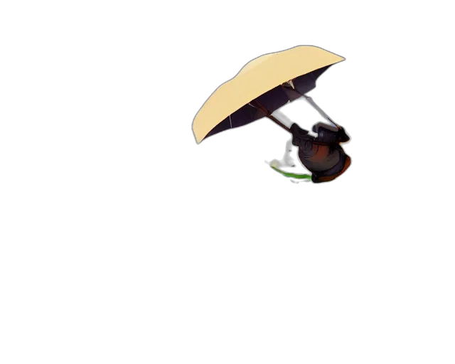 umbrella, hat, staff, dragon transparent PNG cut-out
