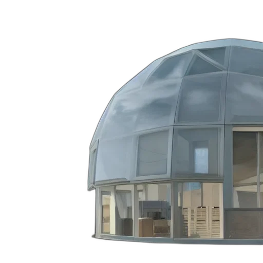 building, umbrella, furniture, 3d render transparent PNG cut-out