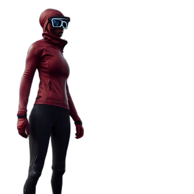 jacket, mask, concept art, 3d render, cyberpunk, comic book art, red, dark transparent PNG cut-out