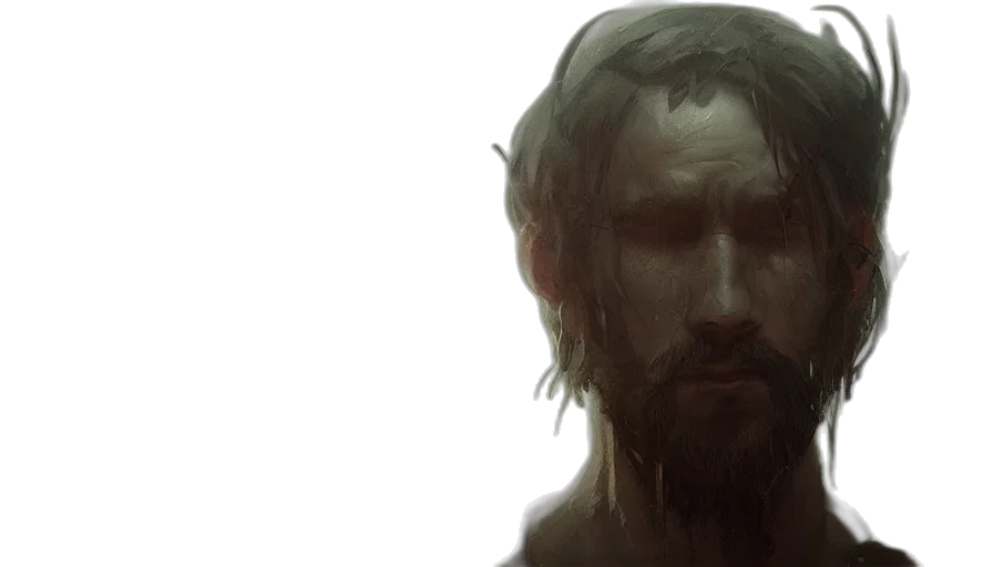 face, concept art, photorealistic, watercolor transparent PNG cut-out