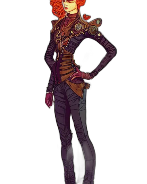 jacket, robot, staff, concept art, fantasy art, cyberpunk, comic book art, dark transparent PNG cut-out
