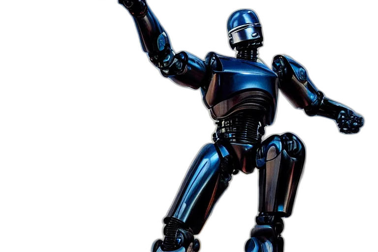 robot, 3d render, concept art, robocop, fantasy, painting, ultra, realistic transparent PNG cut-out