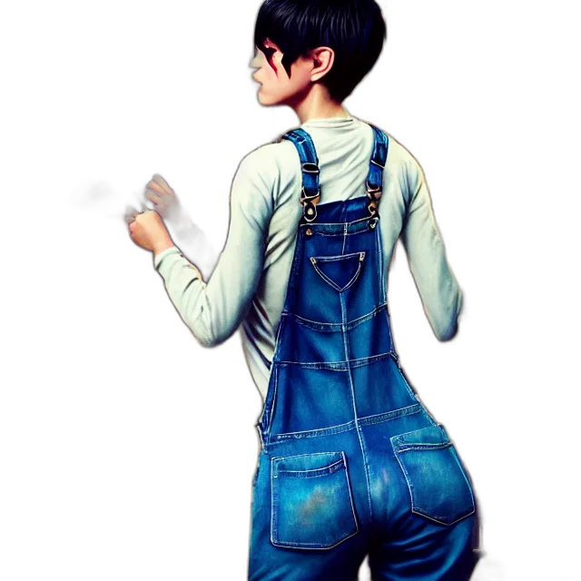 jacket, dress, staff, robot, concept art, watercolor, photorealistic, cartoon transparent PNG cut-out