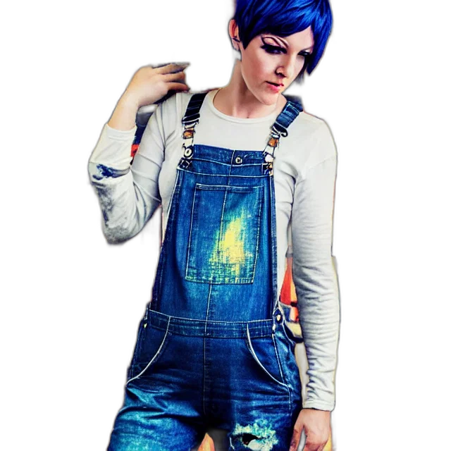 dress, jacket, cyberpunk, concept art, outer space, blue, full, body transparent PNG cut-out