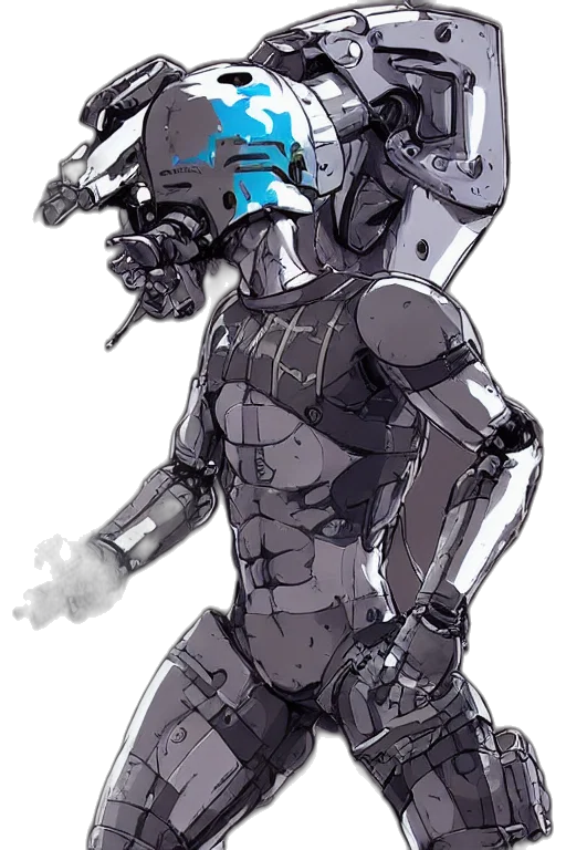 robot, weapon, concept art, cyberpunk transparent PNG cut-out